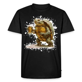 Turtle Beer Funny - Men's Premium Organic T-Shirt - black - Front - Nico (187cm)