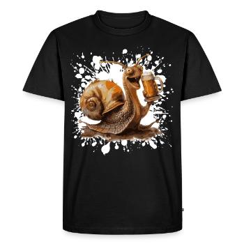Bière d’escargot drôle - T-shirt Premium bio Homme - noir - Devant - Nico (187cm)