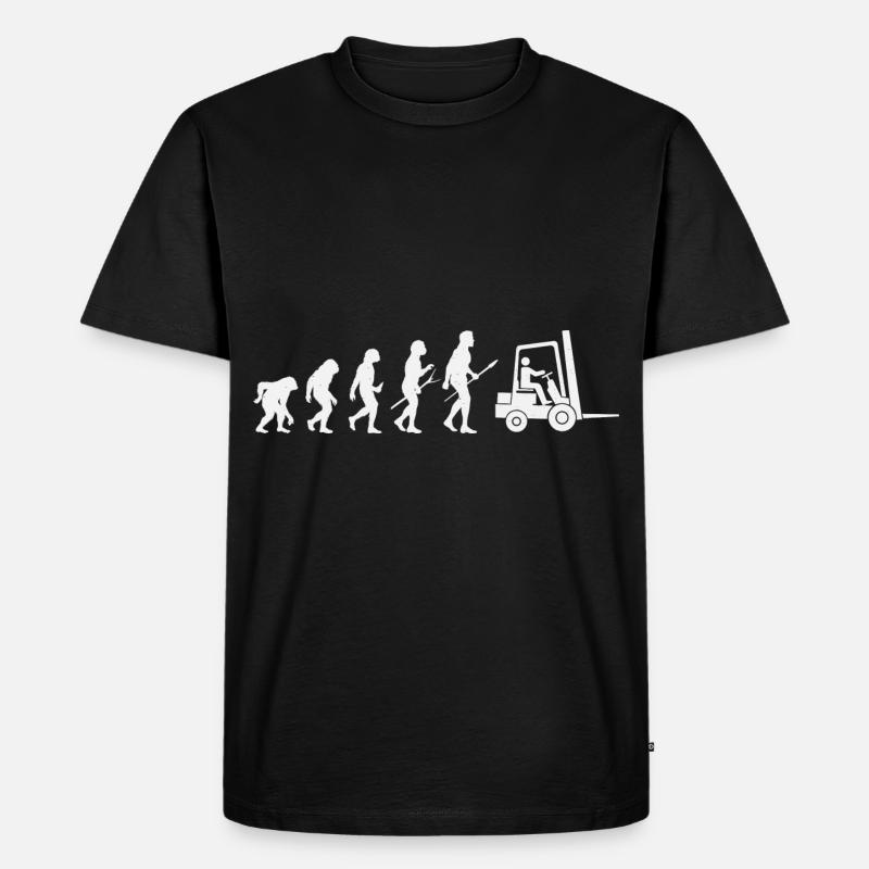 Gabelstapler-Evolution - Männer Premium Bio T-Shirt - Schwarz