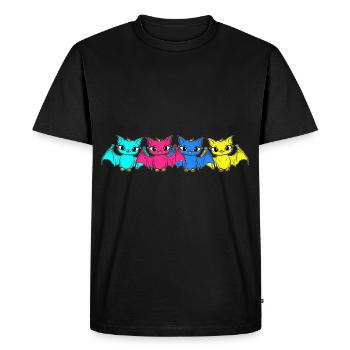 80s 90s Retro Bat Halloween Bats - Men's Premium Organic T-Shirt - black - Front - Nico (187cm)