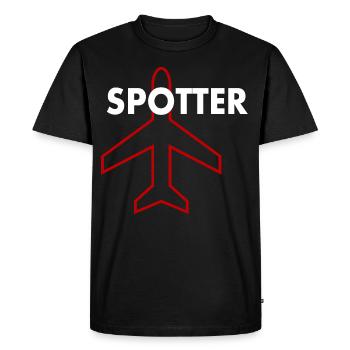 Planespotter plane observer - Men's Premium Organic T-Shirt - black - Front - Nico (187cm)