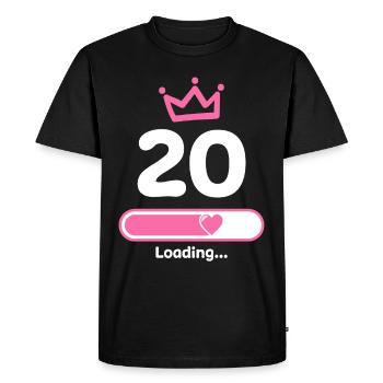 20th birthday Krone - Men's Premium Organic T-Shirt - black - Front - Nico (187cm)