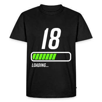 Faisceau de chargement du 18e anniversaire - T-shirt Premium bio Homme - noir - Devant - Nico (187cm)