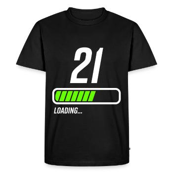 Faisceau de chargement du 21e anniversaire - T-shirt Premium bio Homme - noir - Devant - Nico (187cm)