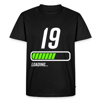 Faisceau de chargement du 19e anniversaire - T-shirt Premium bio Homme - noir - Devant - Nico (187cm)