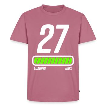 27 Jahre Jubiläum Geburtstagsparty - Männer Premium Bio T-Shirt - Mauve - Vorne - Nico (187cm)