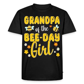 Anniversaire de grand-père de la fille du jour des abeilles - T-shirt Premium bio Homme - noir - Devant - Nico (187cm)