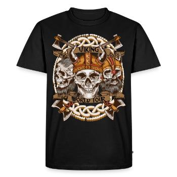 Chemise World Tour – Viking Skull Design Celtes - T-shirt Premium bio Homme - noir - Devant - Nico (187cm)