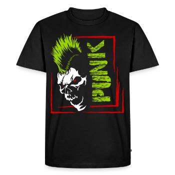 Punk Musik Punker Punkrock Irokesenschnitt Rocker - Männer Premium Bio T-Shirt - Schwarz - Vorne - Nico (187cm)