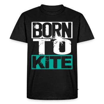 Né pour cerf-volant - T-shirt Premium bio Homme - noir - Devant - Nico (187cm)