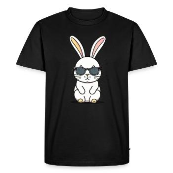 Lapin lunettes de soleil - T-shirt Premium bio Homme - noir - Devant - Nico (187cm)