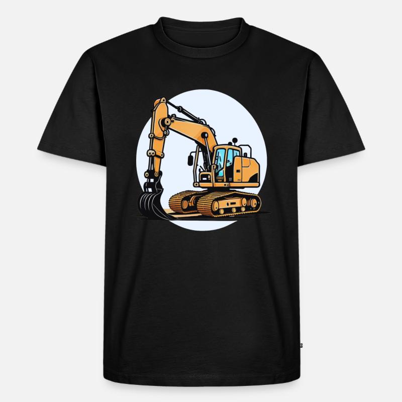 Der Bagger - Männer Premium Bio T-Shirt - Schwarz