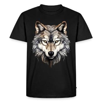 Wolf Wolf Head Wolves Wolf Pack Nature Motif Art - T-shirt Premium bio Homme - noir - Devant - Nico (187cm)