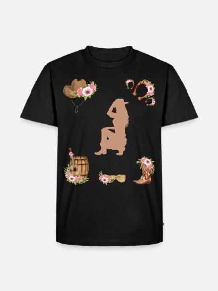Western Girl - Männer Premium Bio T-Shirt - Schwarz