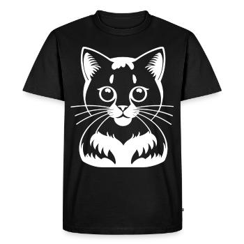 Drôle de chat Silhouette Cheeky Fun Cats - T-shirt Premium bio Homme - noir - Devant - Nico (187cm)