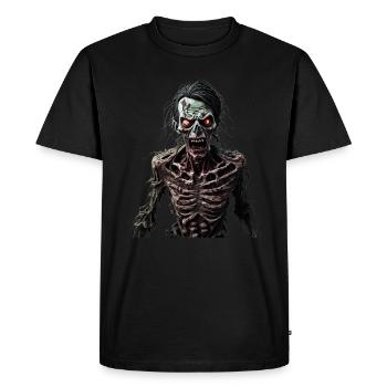 Zombie not very happy - Men's Premium Organic T-Shirt - black - Front - Nico (187cm)