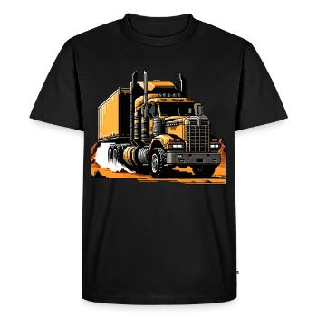 Camion semi-remorque post-apocalyptique - T-shirt Premium bio Homme - noir - Devant - Nico (187cm)