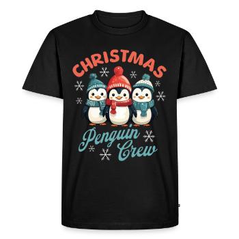 Pingouins de Noël écharpe chapeau Noël mignon mignon - T-shirt Premium bio Homme - noir - Devant - Nico (187cm)