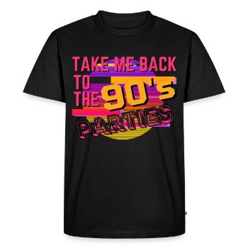 Ramenez-moi aux fêtes des années 90 - T-shirt Premium bio Homme - noir - Devant - Nico (187cm)