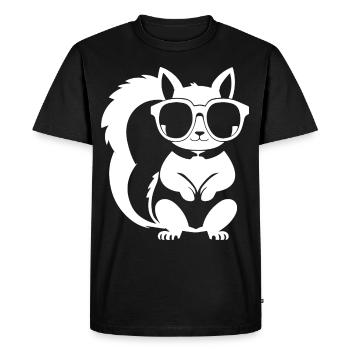 Funny Squirrel Wearing Sunglasses Squirrels - Men's Premium Organic T-Shirt - black - Front - Nico (187cm)