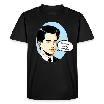 Je suis le PDG qui fait avancer les choses - T-shirt Premium bio Homme - noir - Devant - Nico (187cm)