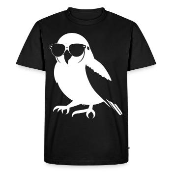 Funny Bird Wearing Sunglasses Cool Bourke's Parak - Men's Premium Organic T-Shirt - black - Front - Nico (187cm)