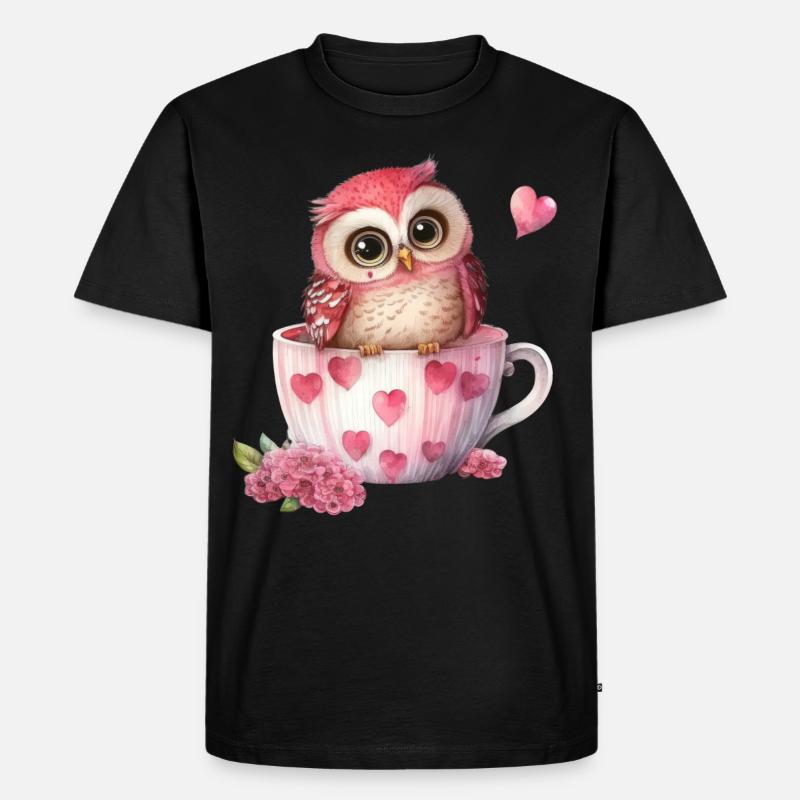 Eule Eulen - Männer Premium Bio T-Shirt - Schwarz