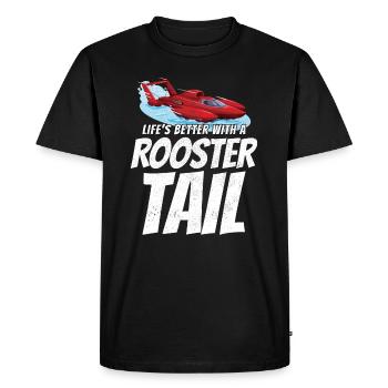 Rooster Tail Rumble : Plaisir des courses d’hydroplanes - T-shirt Premium bio Homme - noir - Devant - Nico (187cm)