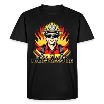 Moins d’eau, plus de pression - T-shirt Premium bio Homme - noir - Devant - Nico (187cm)