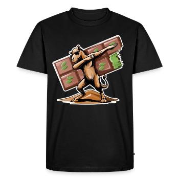 Dabbing Dromadary & Chocolat de Dubaï - T-shirt Premium bio Homme - noir - Devant - Nico (187cm)
