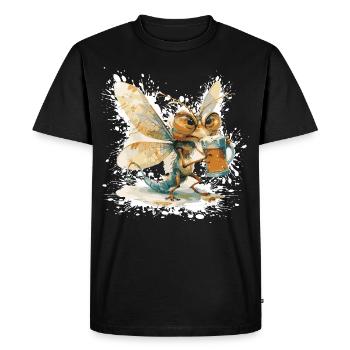 Libellule bière drôle - T-shirt Premium bio Homme - noir - Devant - Nico (187cm)