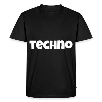 Techno Rave Design Electronic Music Party 2022 - Men's Premium Organic T-Shirt - black - Front - Nico (187cm)