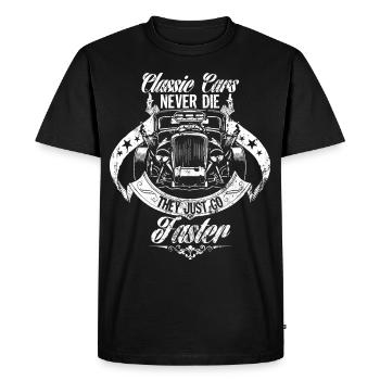 Classique voiture oldtimer Hot Rod idée cadeau - T-shirt Premium bio Homme - noir - Devant - Nico (187cm)