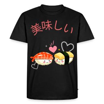sleep walking sushi japan poisson sushimi riz saumon - T-shirt Premium bio Homme - noir - Devant - Nico (187cm)
