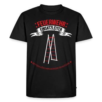 Feuerwehr Einsatzleiter - Feuerwehrmann Beruf - Männer Premium Bio T-Shirt - Schwarz - Vorne - Nico (187cm)
