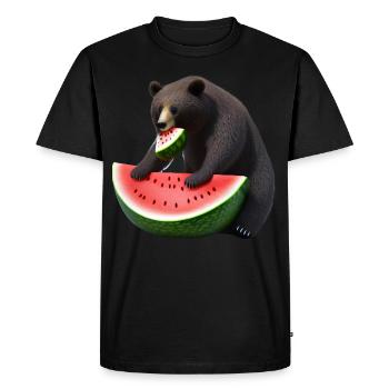 Ours à la pastèque - T-shirt Premium bio Homme - noir - Devant - Nico (187cm)