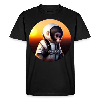 Monkey Astronaut - Men's Premium Organic T-Shirt - black - Front - Nico (187cm)