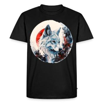 Wolf - Men's Premium Organic T-Shirt - black - Front - Nico (187cm)