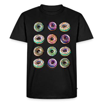 Donuts twelve colorful colorful - Men's Premium Organic T-Shirt - black - Front - Nico (187cm)