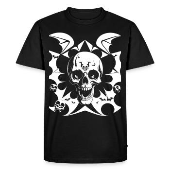 Horreur Crâne Crâne Art Crâne Gothique Heavy Metal - T-shirt Premium bio Homme - noir - Devant - Nico (187cm)