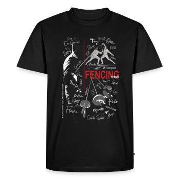 Escrime Notions de formation cadeau - T-shirt Premium bio Homme - noir - Devant - Nico (187cm)