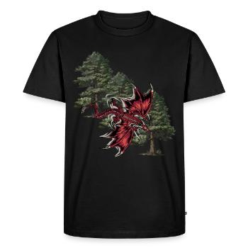 Animal mythique dragon fable dragon personnage de conte de fées dino - T-shirt Premium bio Homme - noir - Devant - Nico (187cm)