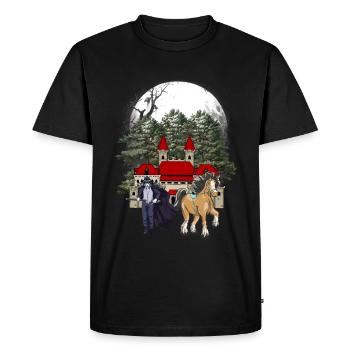 Conte de fées Fantasy Médiéval Chevalier Forteresse Château - T-shirt Premium bio Homme - noir - Devant - Nico (187cm)