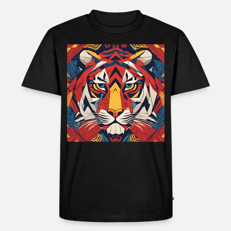 Heller Tiger - Männer Premium Bio T-Shirt - Schwarz