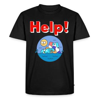 Protection de l’environnement en plastique - T-shirt Premium bio Homme - noir - Devant - Nico (187cm)