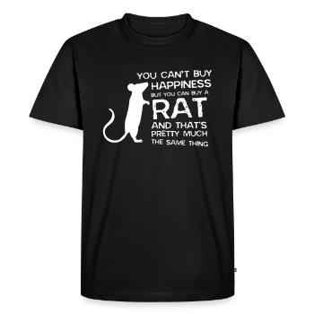 Vous ne pouvez pas acheter le bonheur Rat rat souris rongeur - T-shirt Premium bio Homme - noir - Devant - Nico (187cm)