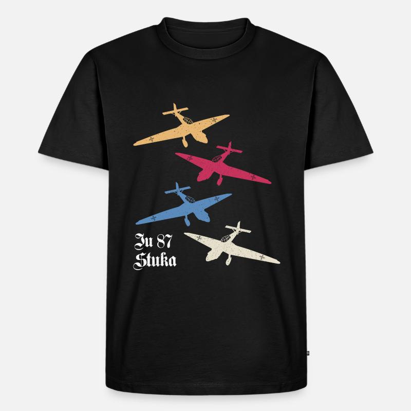 JU-87 STUKA deutsche Luftwaffe Pilot - Männer Premium Bio T-Shirt - Schwarz