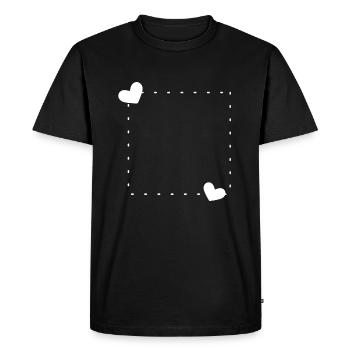 Heart frame ornament line white - Men's Premium Organic T-Shirt - black - Front - Nico (187cm)