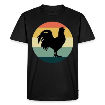 Amateur de poulet Aviateur Élevage Vintage Rétro - T-shirt Premium bio Homme - noir - Devant - Nico (187cm)