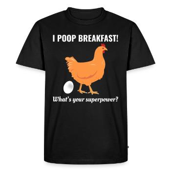 Amateur de poulet Aviateur Agriculteur Ferme Drôle - T-shirt Premium bio Homme - noir - Devant - Nico (187cm)